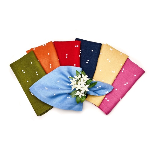 White Scattered Dots Embroidered Napkin