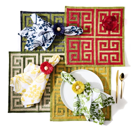 Greek Key Sinamay Square Placemat