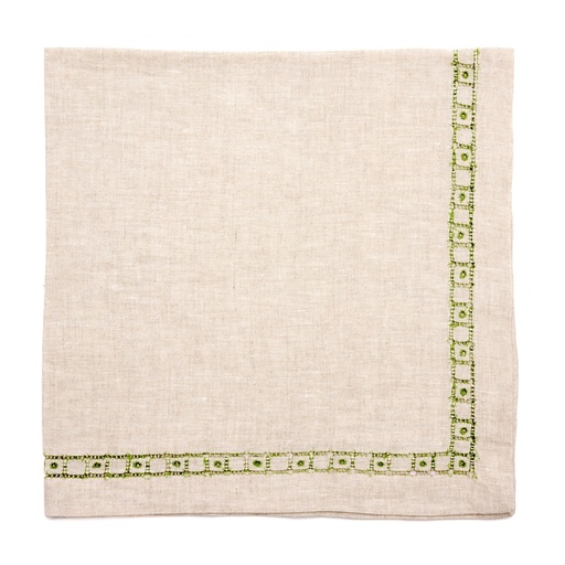 Flax Heirloom Embroidered Napkin