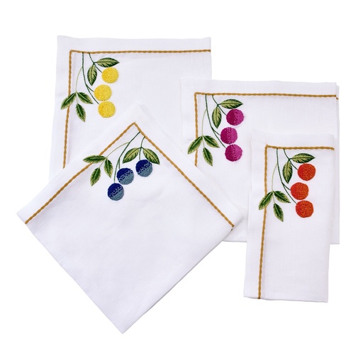 Fruit Blossom Embroidered Napkin