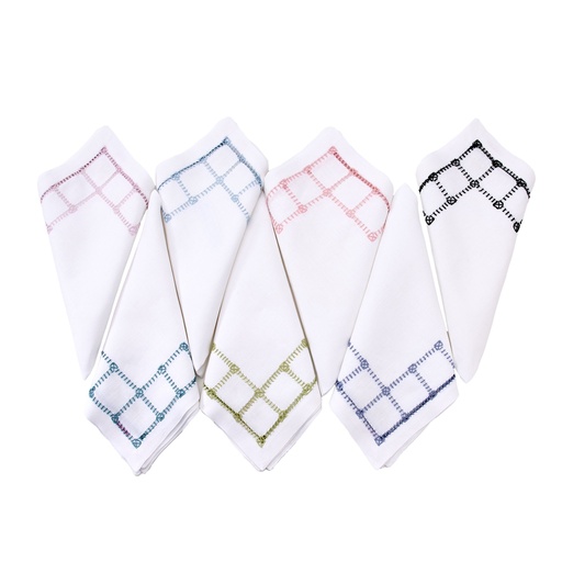 White Grams Embroidered Napkin